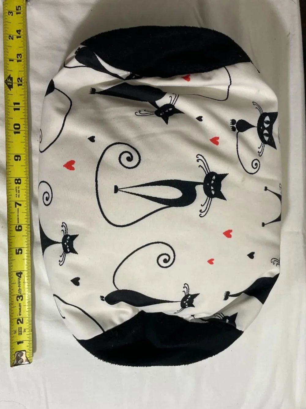 Pilloway Black White Cat Fleece Lined Beanie Hat Stretch Winter Skull Cap Adult